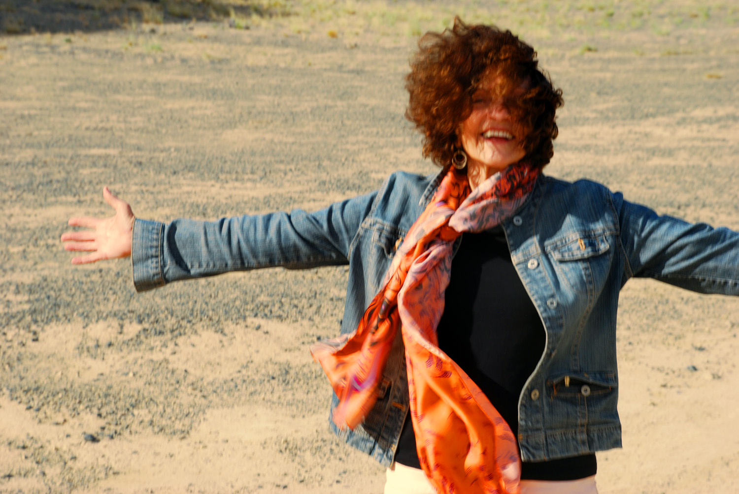Leah at Shiprock wearing Scarf
