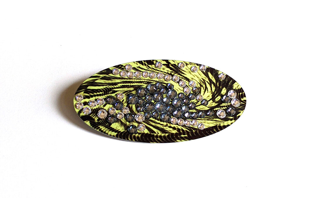 Chartreuse Vortex Bling Brooch